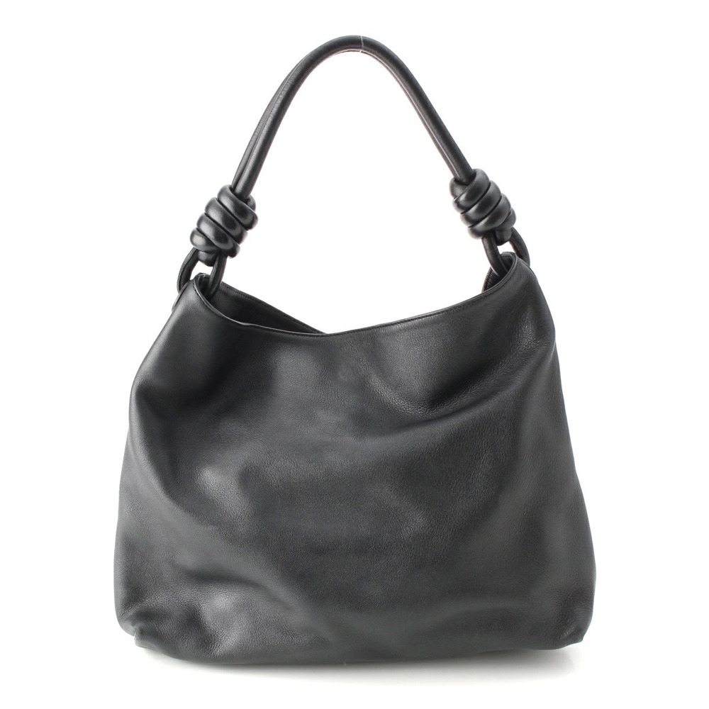 Loewe Flamenco Knot Leather Hobo Shoulder Bag One Shoulder Black